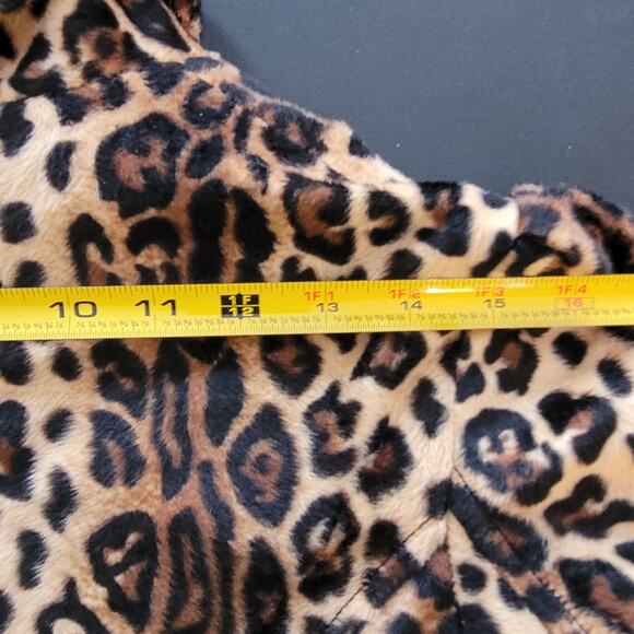 Vintage Leopard Print Faux Fur Coat Mid Length Double Breasted Y Apparel USA - Picture 14 of 14